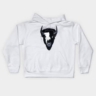 Dead Eyes Buffalo Skull Art Kids Hoodie